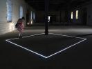 PLACE IN THE PLACE (2010), Little America, Brno – Installation, neon tubes in the concrete floor, 360 x 360 cm