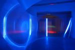 EVENT OF SPACE (2013), Caesar Gallery, Olomouc (CZ) – Pavel Korbička / Between, site-specific installation, polyrbonates, neons, 210x703x850cm, photo: Oldřich Šembera