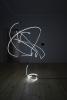 LIGHT PERSPECTIVES (2022), Synagogue - Center for Contemporary Art, Ján Koniarek Gallery in Trnava (SK) – Pavel Korbička / Dance Calligraphy E2 - 00:02:52 min (2017), neons, 209x133x139 cm, photo: Filip Krutek