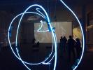 LICHT ZEIT LABOR (2022), the former Athanasius Church, Kunsthalle Hannover (DE) – Pavel Korbička / Dance Calligraphy E1 - 00:02:00 min (2017), installation, neons, 196x124x118 cm