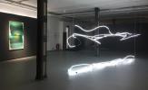 POWER POST STATION (2023), EPO1 - Centre for Contemporary Arts, Trutnov (CZ) – Pavel Korbička / Dance Calligraphy F1 - 00:03:00min (2019), instllation, neons, 165x545x157 cm