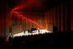 Pavel Korbička – ISOLINE (2025), intervention for the Leoš Janáček concert - NOTEBOOK OF THE DISAPPEARED, concert hall of the FU OU in Ostrava (CZ), 1600 cm, photo: Eva Šlosarová