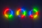 PERSPECTIVE OF LIGHT (2024), Al-Tiba9 Art Gallery, Barcelona (ES) – PAVEL KORBIČKA - EVENT HORIZONS” (2023), neon glass tubes, photo: Luca Rossini