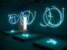 NORDART 2018 - International Art Exhibition (2018), Büdelsdorf (DE) – PAVEL KORBIČKA - DANCE CALLIGRAPHY No.E1 - 00:02:00 min., 00:03:17 min, 00:03:00 min, (2017), neon glass tubes, installation, 196x124x118 cm, 197x125x128 cm, 194x120x135 cm