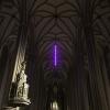 VIA ADVENTUS (2024), Church of St. James in Brno (CZ)  – PAVEL KORBIČKA - VIA ADVENTUS, First Sunday of Advent, 1pc neon glass tube, site-specific installation, 320 cm